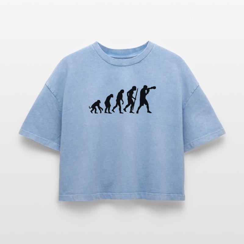Evolution de la boxe T-shirt femme boxy effet acid wash Premium