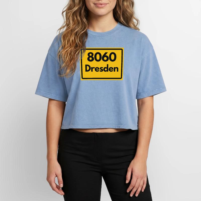 OLD POSTCODE ZIP CODE 8060 DRESDEN SAXONY Boxy Women's Premium Acid Washed T-Shirt