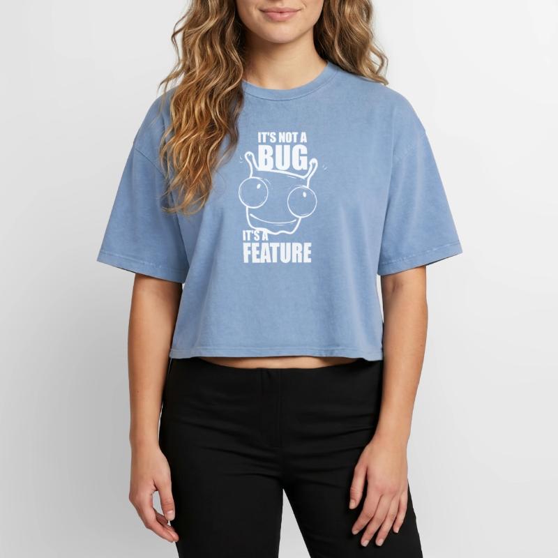 it is not a bug it is a feature - Programmierer Boxy Frauen Premium Acid-Washed T-Shirt