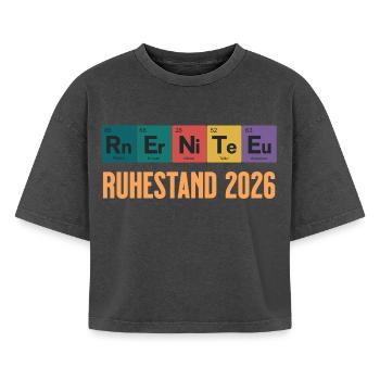 Pension 2026 Periodic Table Design - Boxy Women's Premium Acid Washed T-Shirt - acid washed black - Front - AI Model Female 172 light (172cm)