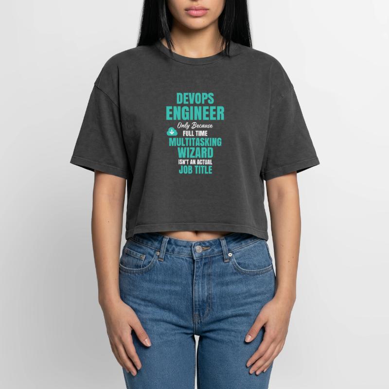 DevOps Engineer Multitasking-Assistent Boxy Frauen Premium Acid-Washed T-Shirt