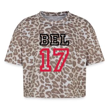 BELGIEN Belgium - Boxy Leo Women's Premium Organic T-Shirt - Leopard print - Front - AI Model Female 172 dark (172cm)