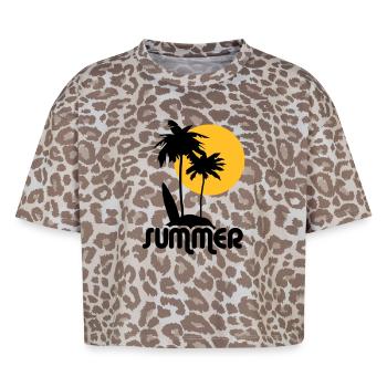 summer - Boxy Leo Women's Premium Organic T-Shirt - Leopard print - Front - AI Model Female 172 dark (172cm)