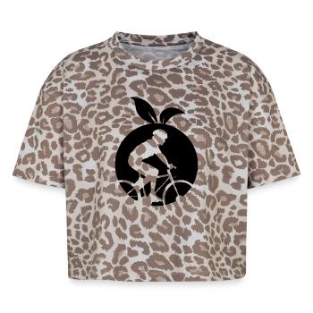 Healthy fruit cyclist orange - Boxy Leo Women's Premium Organic T-Shirt - Leopard print - Front - AI Model Female 172 dark (172cm)