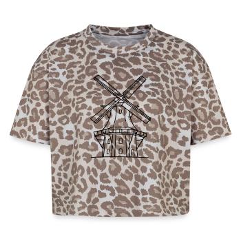 Moulin à vent - T-shirt boxy femme léopard premium - Leopard print - Devant - AI Model Female 172 dark (172cm)
