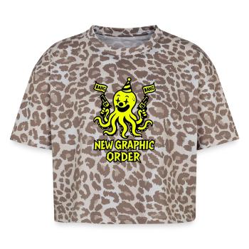 New Graphic Order Octopus - Boxy Leo Women's Premium Organic T-Shirt - Leopard print - Front - AI Model Female 172 dark (172cm)