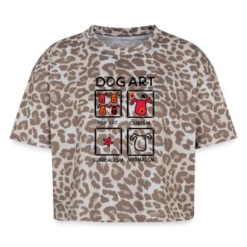 Chien - T-shirt boxy femme léopard premium - Leopard print - Devant - AI Model Female 172 dark (172cm)