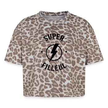 Patin / Pate / Patentochter / Patensohn - Boxy Leo Frauen Premium Organic T-Shirt - Leopard print - Vorne - AI Model Female 172 dark (172cm)