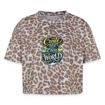 Create Your Own World – Hand Lettering Creativity  - Boxy Leo Frauen Premium Organic T-Shirt - Leopard print - Vorne - AI Model Female 172 dark (172cm)