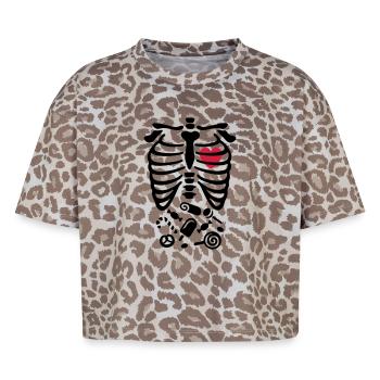Scary Halloween X-Ray costume candy - Boxy Leo Women's Premium Organic T-Shirt - Leopard print - Front - AI Model Female 172 dark (172cm)
