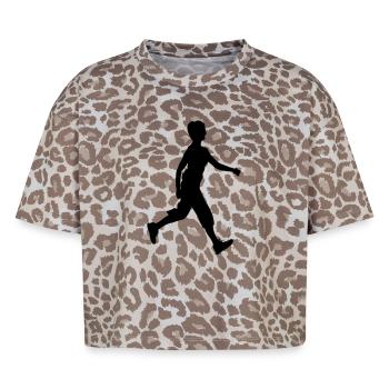 Walker Schattenfigur Logo - Boxy Leo Frauen Premium Organic T-Shirt - Leopard print - Vorne - AI Model Female 172 dark (172cm)
