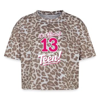 13th birthday teenager gift - Boxy Leo Women's Premium Organic T-Shirt - Leopard print - Front - AI Model Female 172 dark (172cm)
