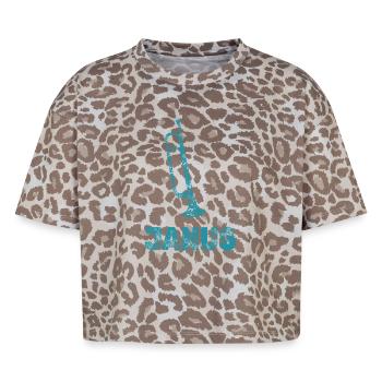 Janus Trumpet – Vintage Street Art - Boxy Leo Women's Premium Organic T-Shirt - Leopard print - Front - AI Model Female 172 dark (172cm)