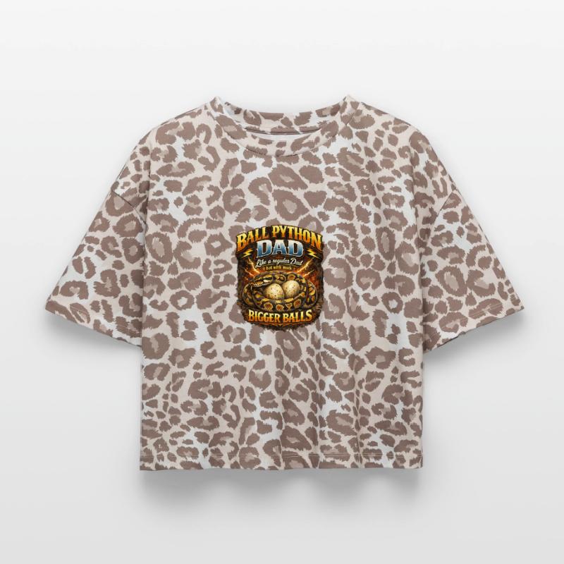 Python roi python Papa Œufs plus gros propriétaire de roi python T-shirt boxy femme léopard premium