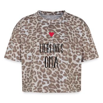 Oma Lieblingsoma Herz Geschenk - Boxy Leo Frauen Premium Organic T-Shirt - Leopard print - Vorne - AI Model Female 172 dark (172cm)