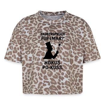 hocus-pocus LMAA spell - Boxy Leo Women's Premium Organic T-Shirt - Leopard print - Front - AI Model Female 172 dark (172cm)