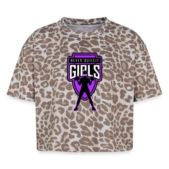 never_quiet_girls_united - T-shirt donna boxy leopardata premium - Leopard print - Fronte - AI Model Female 172 dark (172cm)