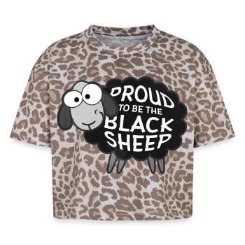 Proud To Be The Black Sheep Lustiges Schaf Außense - Boxy Leo Frauen Premium Organic T-Shirt - Leopard print - Vorne - AI Model Female 172 dark (172cm)