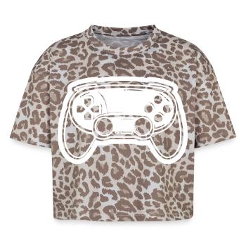 Video Game Controller Drawing - Boxy Leo Women's Premium Organic T-Shirt - Leopard print - Front - AI Model Female 172 dark (172cm)