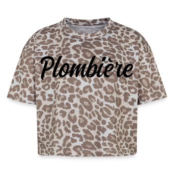 Plumber heating technician repair pipes pr - Boxy Leo Women's Premium Organic T-Shirt - Leopard print - Front - AI Model Female 172 dark (172cm)