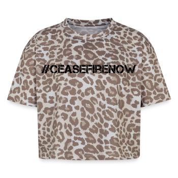 Cease Fire Now - Boxy Leo Women's Premium Organic T-Shirt - Leopard print - Front - AI Model Female 172 dark (172cm)