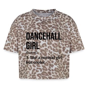 Salle de danse - T-shirt boxy femme léopard premium - Leopard print - Devant - AI Model Female 172 dark (172cm)