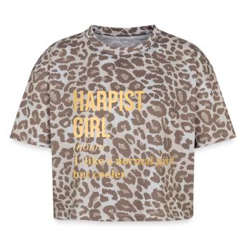 harpe - T-shirt boxy femme léopard premium - Leopard print - Devant - AI Model Female 172 dark (172cm)
