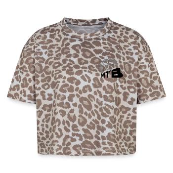 Disque de frein VTT - T-shirt boxy femme léopard premium - Leopard print - Devant - AI Model Female 172 dark (172cm)