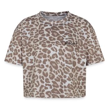 Beatrice, vêtements personnalisés - T-shirt boxy femme léopard premium - Leopard print - Devant - AI Model Female 172 dark (172cm)