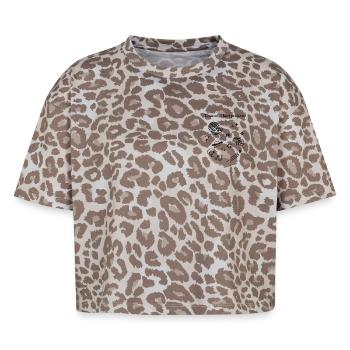 Houston, I have problems | Cats Universe | Feline - Boxy Leo Women's Premium Organic T-Shirt - Leopard print - Front - AI Model Female 172 dark (172cm)