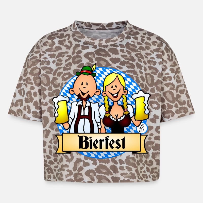 Conception de célébration du Bierfest - T-shirt boxy femme léopard premium - Leopard print