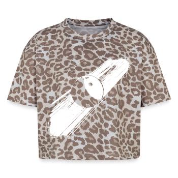 Boule de bowling - T-shirt boxy femme léopard premium - Leopard print - Devant - AI Model Female 172 dark (172cm)