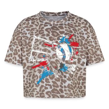 Volleyball Zeichnung - Boxy Leo Frauen Premium Organic T-Shirt - Leopard print - Vorne - AI Model Female 172 dark (172cm)
