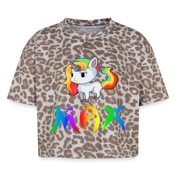 Einhorn Max - Boxy Leo Frauen Premium Organic T-Shirt - Leopard print - Vorne - AI Model Female 172 dark (172cm)