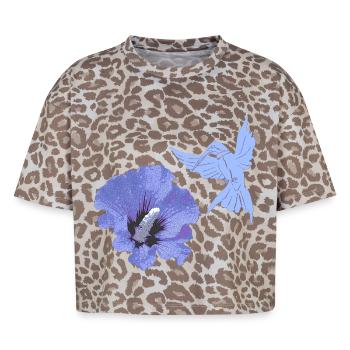 Kolibri & Hibiskus Digital-Grafik - Boxy Leo Frauen Premium Organic T-Shirt - Leopard print - Vorne - AI Model Female 172 dark (172cm)