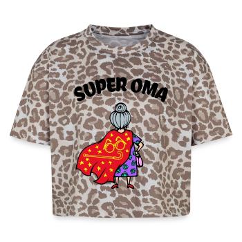 Großmutter Oma Superoma Brille Alte Frau Spruch - Boxy Leo Frauen Premium Organic T-Shirt - Leopard print - Vorne - AI Model Female 172 dark (172cm)