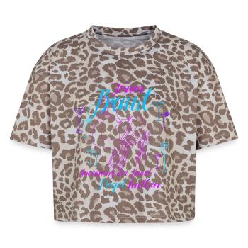Team Braut JGA Line Art lustiger Spruch - Boxy Leo Frauen Premium Organic T-Shirt - Leopard print - Vorne - AI Model Female 172 dark (172cm)