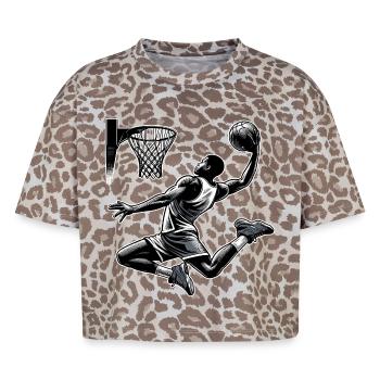 Basketball Dunking Geschenk - Boxy Leo Frauen Premium Organic T-Shirt - Leopard print - Vorne - AI Model Female 172 dark (172cm)