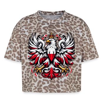 Polen Polska polnisch rot weiß Geschenk - Boxy Leo Frauen Premium Organic T-Shirt - Leopard print - Vorne - AI Model Female 172 dark (172cm)