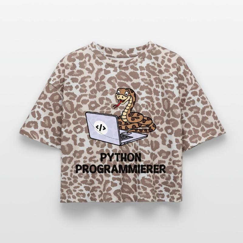 Déclaration du développeur de code informatique du programmeur T-shirt boxy femme léopard premium