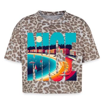 Nice Riviera Arc in Colors - Boxy Leo Women's Premium Organic T-Shirt - Leopard print - Front - AI Model Female 172 dark (172cm)