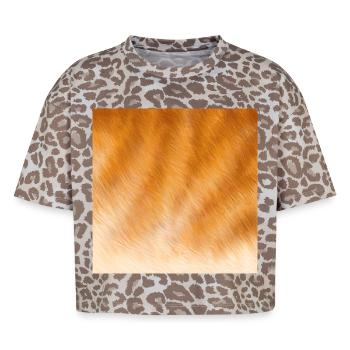 Fourrure de chat rouge - T-shirt boxy femme léopard premium - Leopard print - Devant - AI Model Female 172 dark (172cm)
