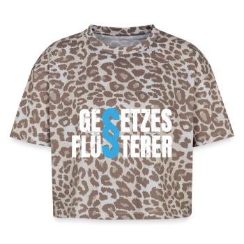 Law Whisperer Avocat Juge Paragraphe Law - T-shirt boxy femme léopard premium - Leopard print - Devant - AI Model Female 172 dark (172cm)