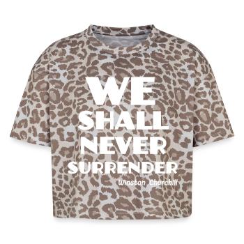 Nous ne nous rendrons jamais ! - T-shirt boxy femme léopard premium - Leopard print - Devant - AI Model Female 172 dark (172cm)