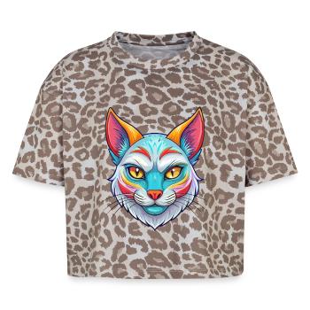 Javanische Katzenrasse Cartoon Kawaii Tier Haustier - Boxy Leo Frauen Premium Organic T-Shirt - Leopard print - Vorne - AI Model Female 172 dark (172cm)