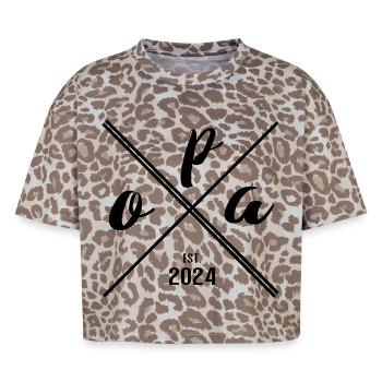 Grandpa Est. 2024 – Gift for New Grandfathers - Boxy Leo Women's Premium Organic T-Shirt - Leopard print - Front - AI Model Female 172 dark (172cm)