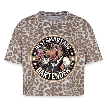 Barman Barman Hippopotame Cadeau Hippopotame - T-shirt boxy femme léopard premium - Leopard print - Devant - AI Model Female 172 dark (172cm)