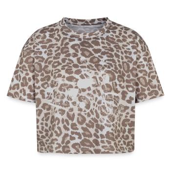 L’amour à deux temps - T-shirt boxy femme léopard premium - Leopard print - Devant - AI Model Female 172 dark (172cm)