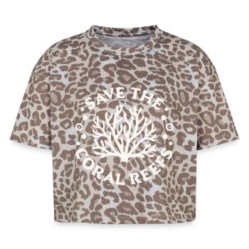 Rettet das Korallenriff und schützt die große Barriere - Boxy Leo Frauen Premium Organic T-Shirt - Leopard print - Vorne - AI Model Female 172 dark (172cm)