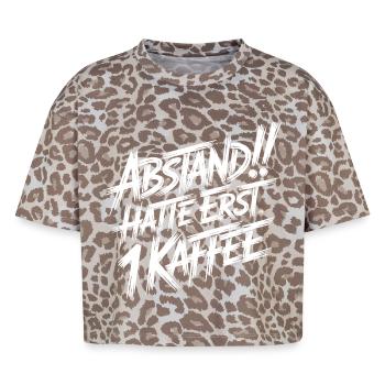 Abstand! Halte erst 1 Kaffee - Boxy Leo Frauen Premium Organic T-Shirt - Leopard print - Vorne - AI Model Female 172 dark (172cm)